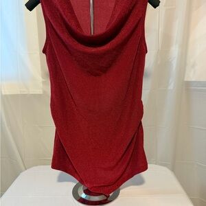 Elegant Red Sleeveless Blouse